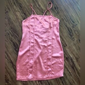 Urban Outfitters Rose Satin Dress Size Large New